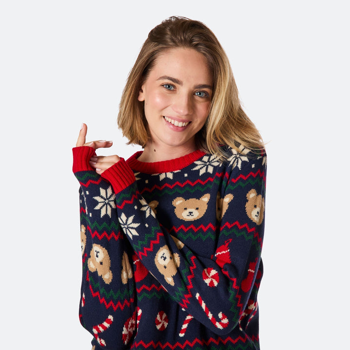 Teddy Bear Matching Family Christmas Sweaters