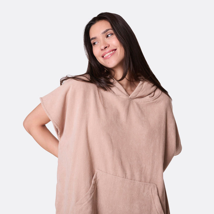 Beige Towel Poncho