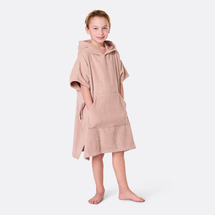 Kids' Beige Towel Poncho