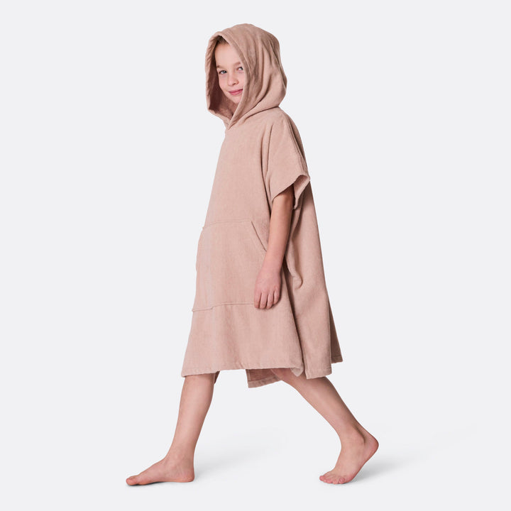 Kids' Beige Towel Poncho