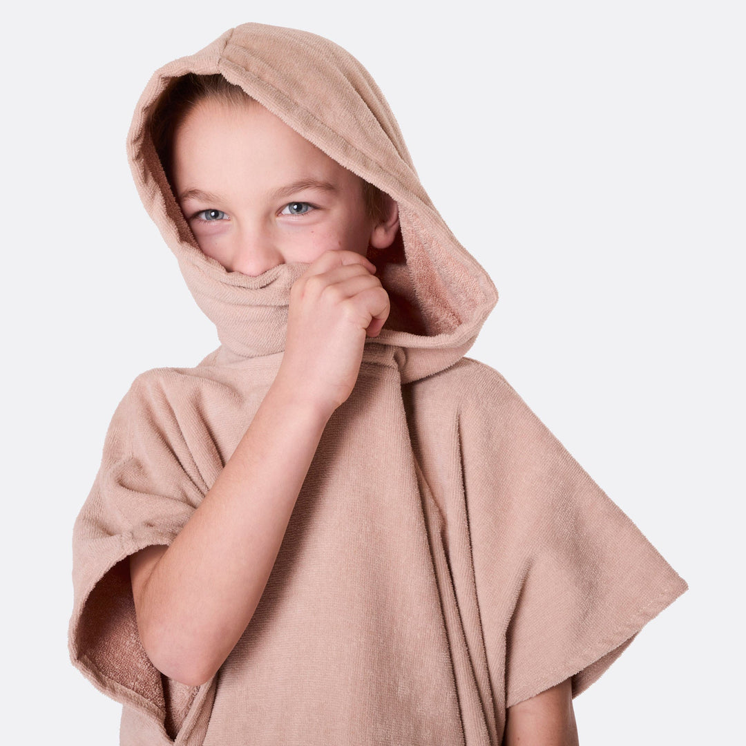 Kids' Beige Towel Poncho