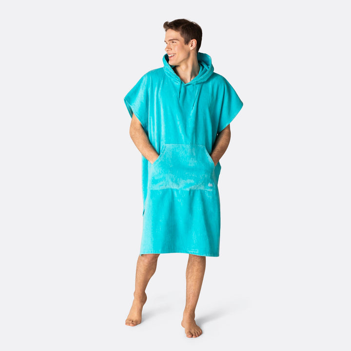 Coral Blue Towel Poncho