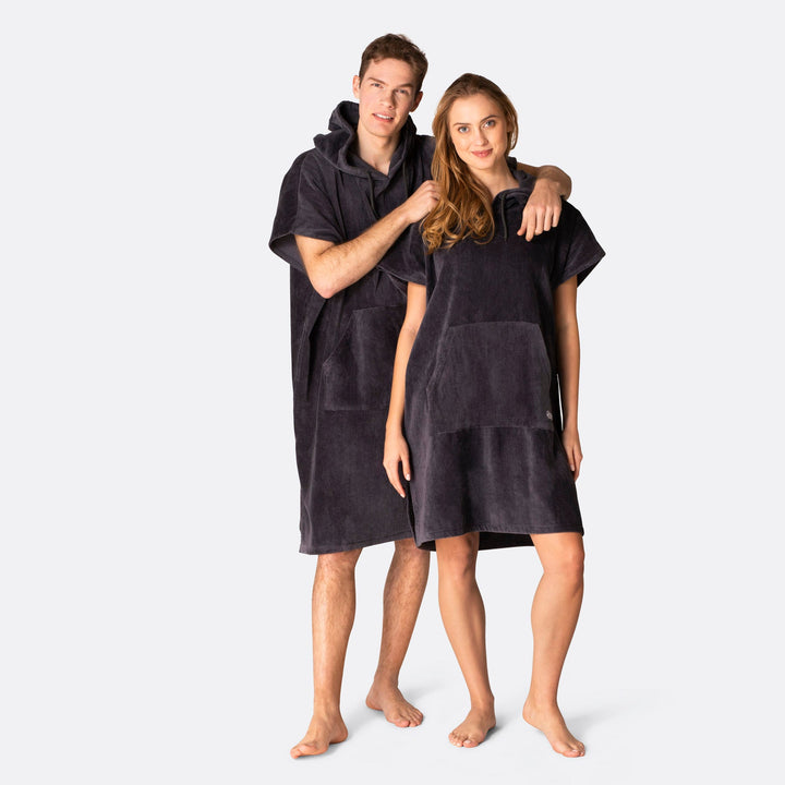 Charcoal Grey Towel Poncho