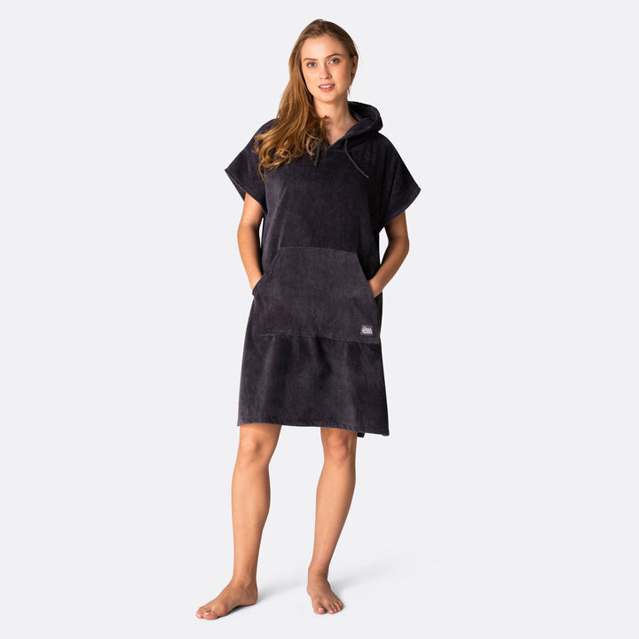 Charcoal Grey Towel Poncho