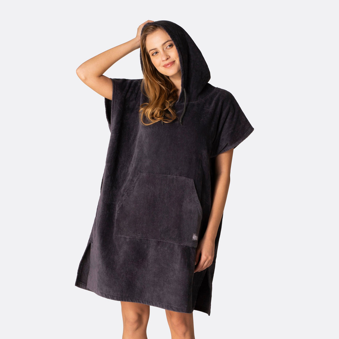 Charcoal Grey Towel Poncho