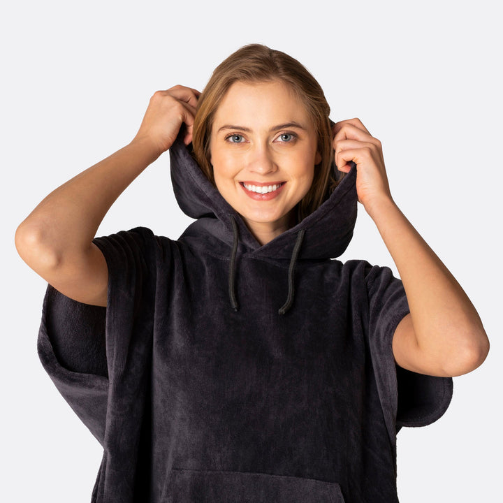 Charcoal Grey Towel Poncho