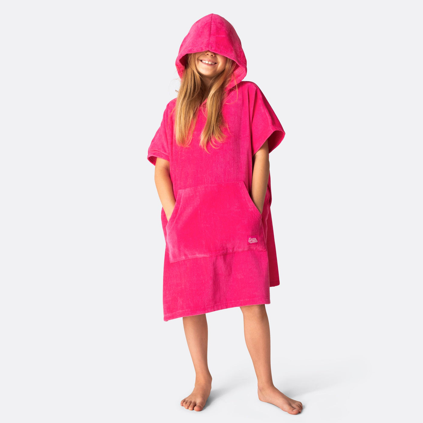 Kids'  Hot Pink Towel Poncho