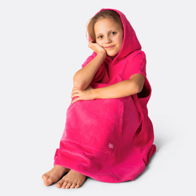 Kids'  Hot Pink Towel Poncho