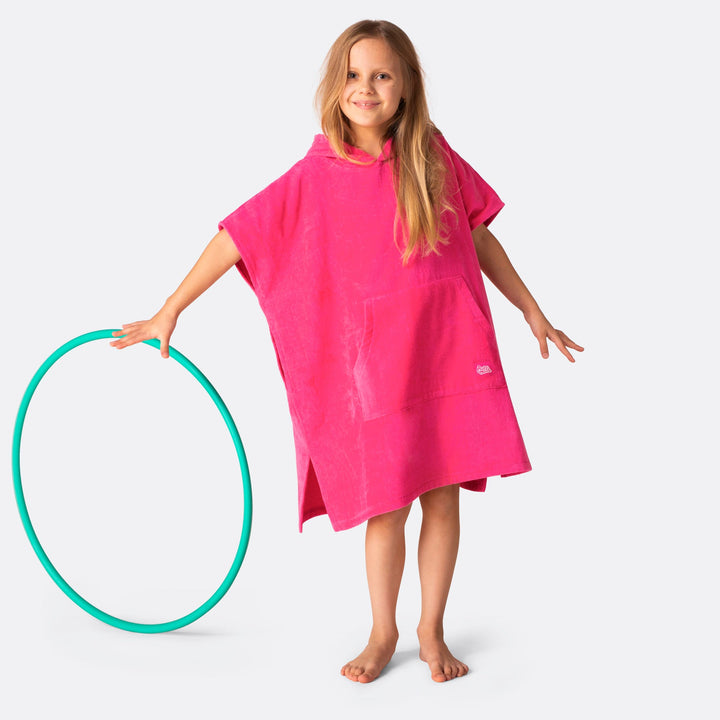 Kids'  Hot Pink Towel Poncho