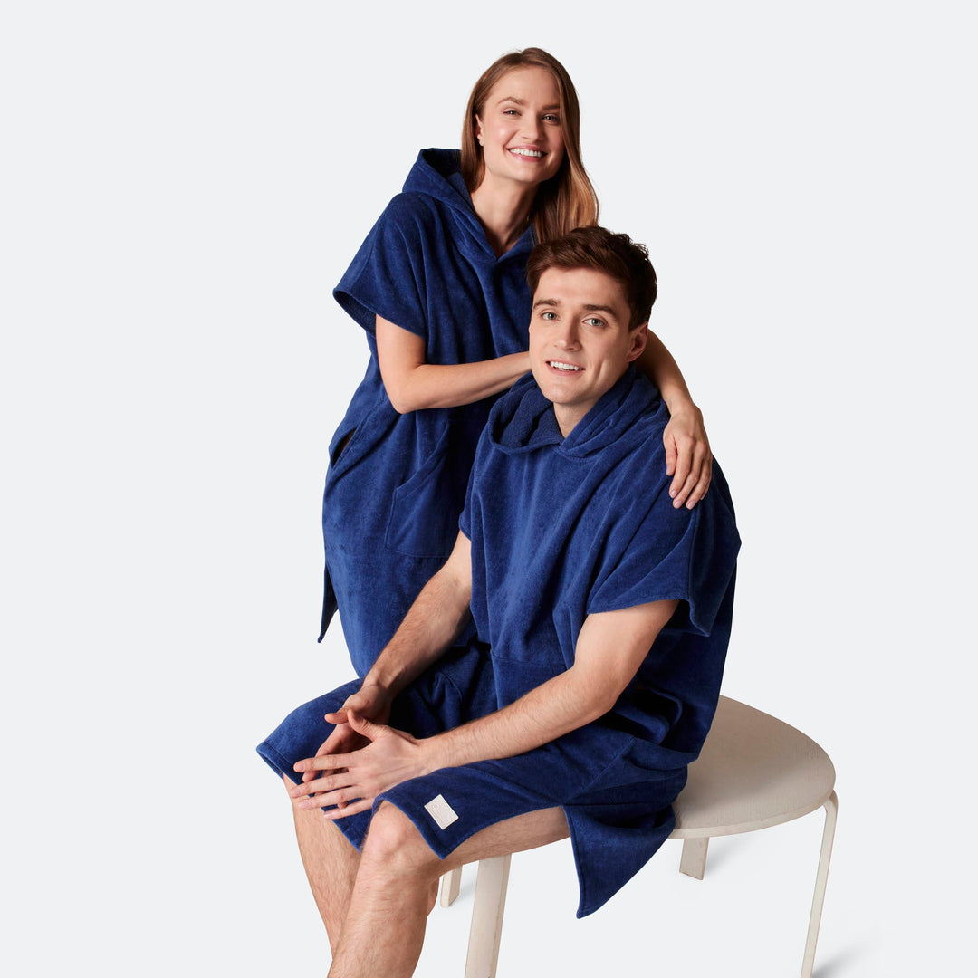 Navy Towel Poncho