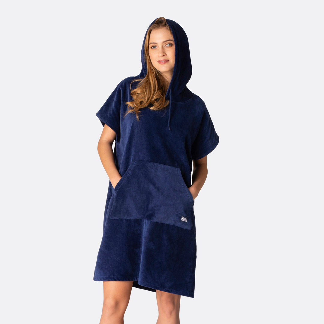 Navy Towel Poncho