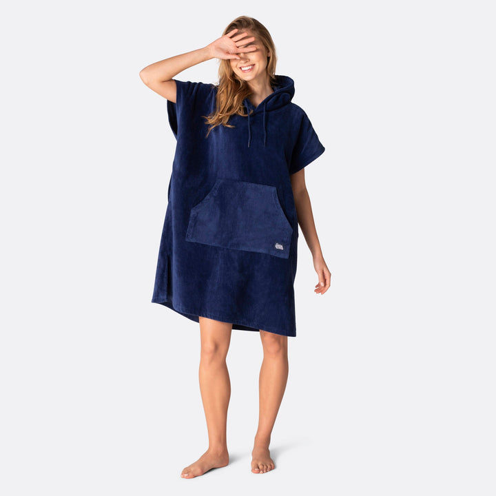 Navy Towel Poncho