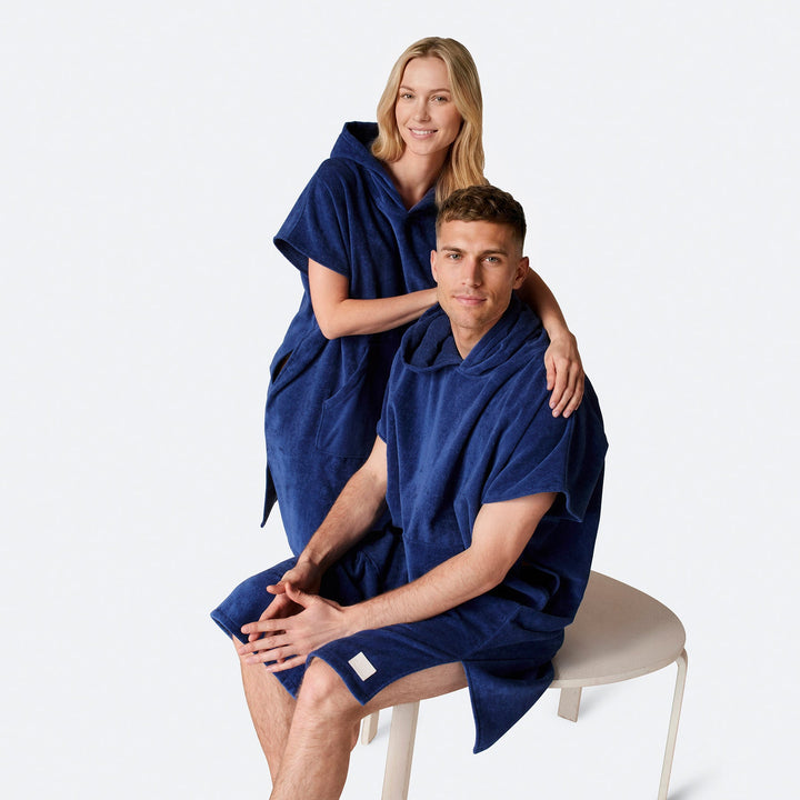 Navy Towel Poncho