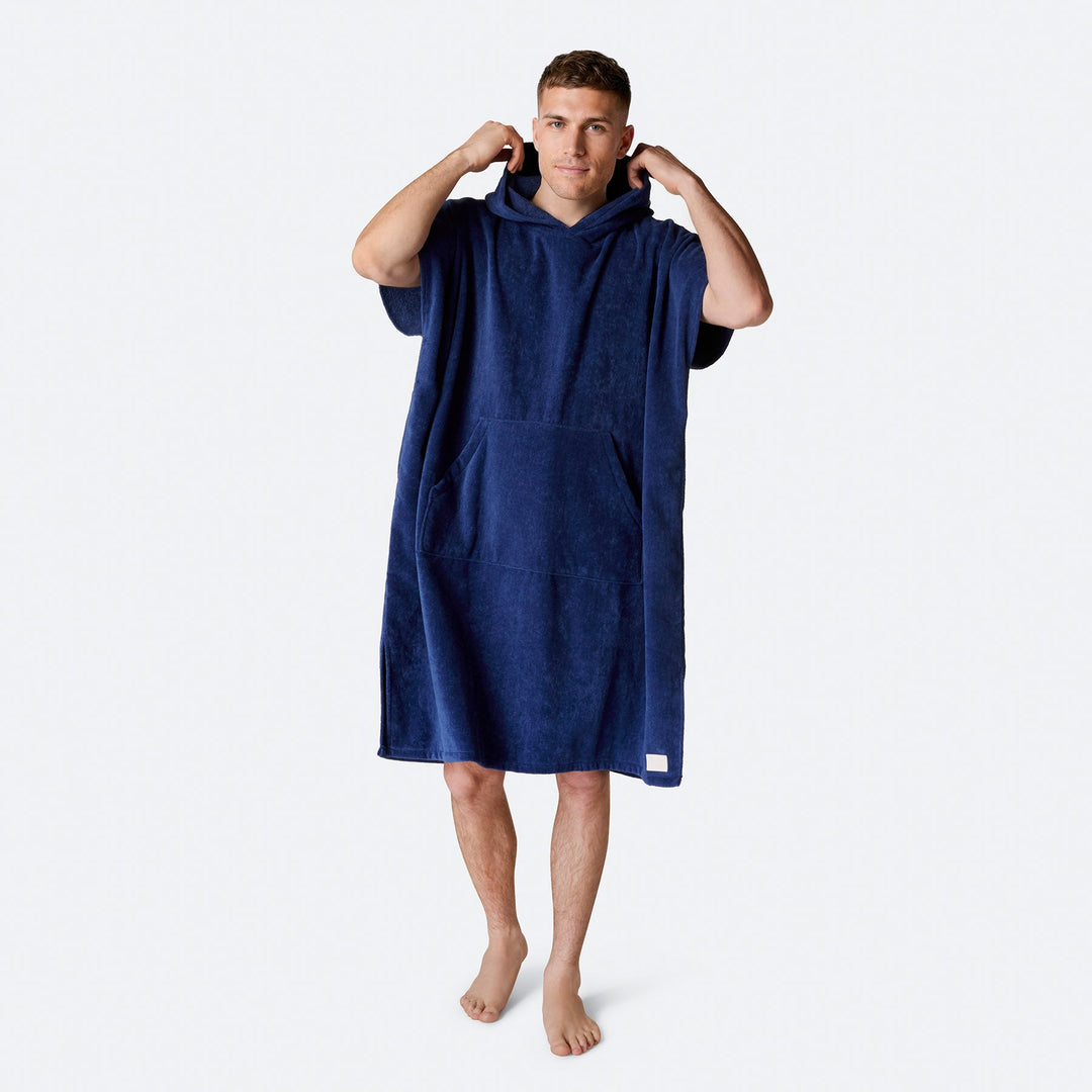 Navy Towel Poncho