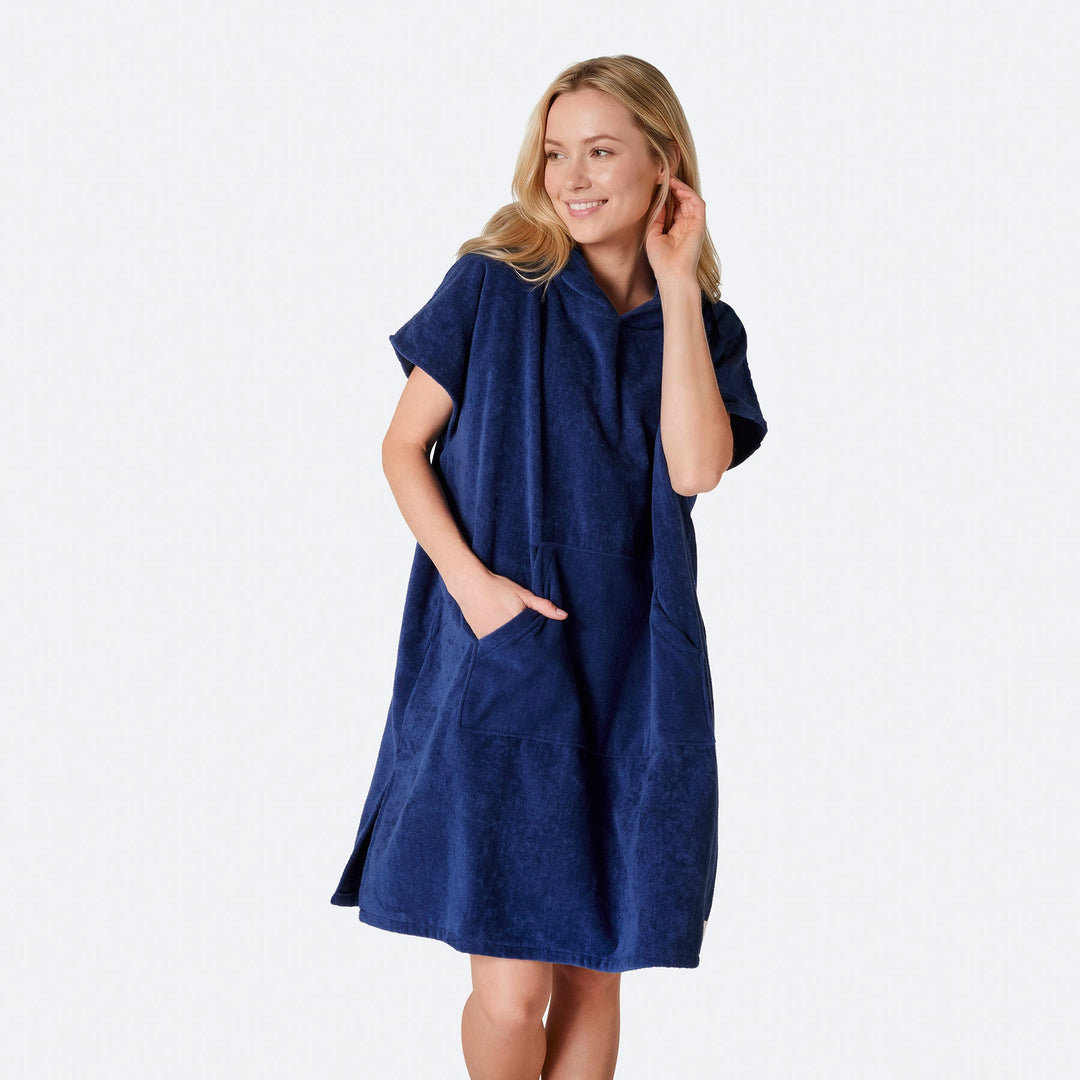 Navy Towel Poncho