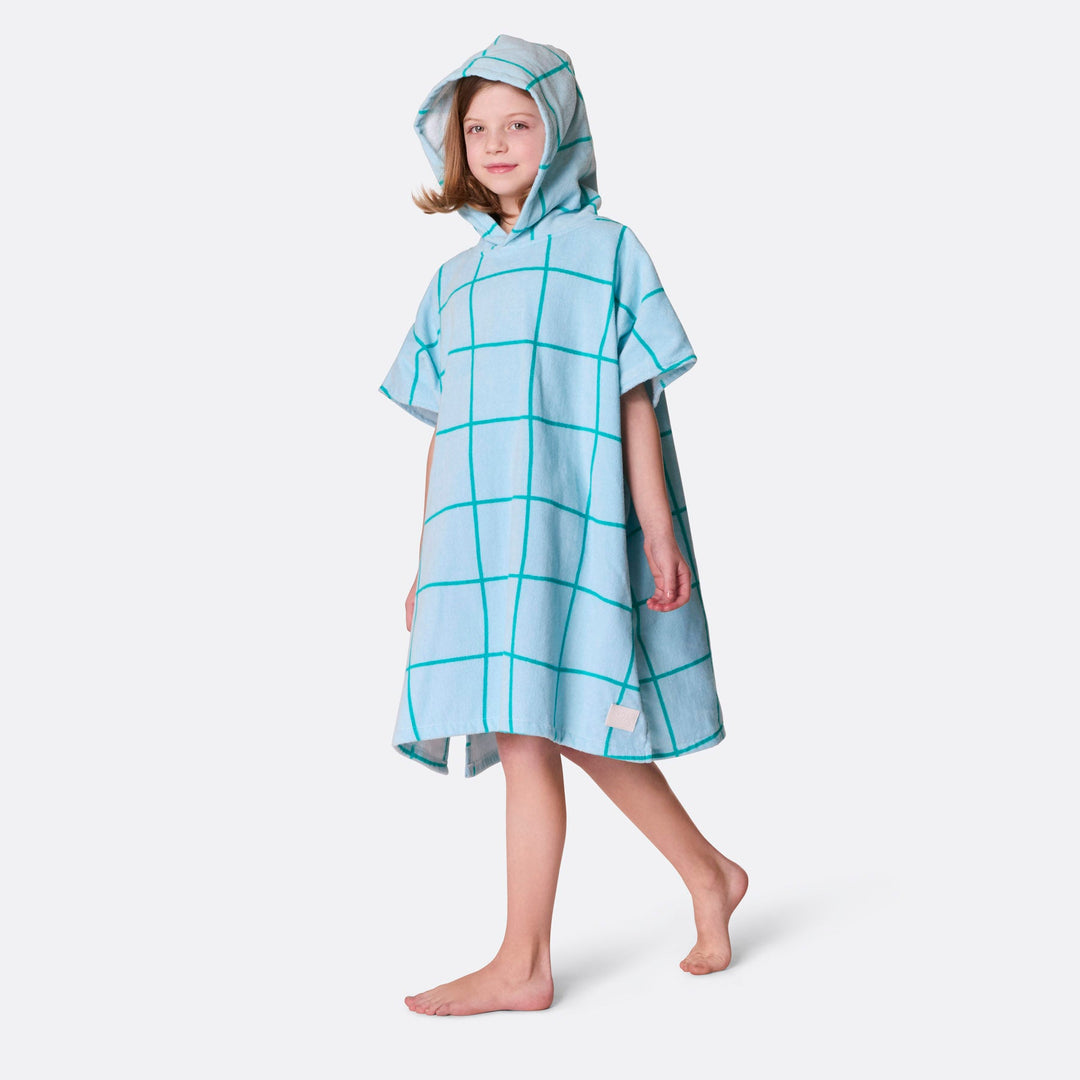 Kids' Blue Pool Towel Poncho