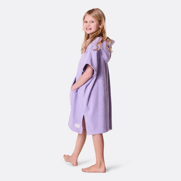 Kids' Purple Towel Poncho