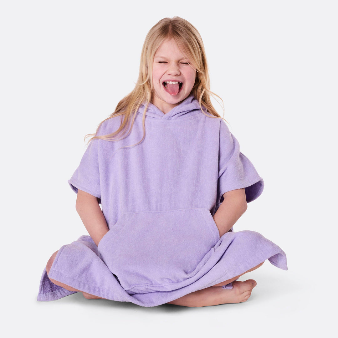 Kids' Purple Towel Poncho