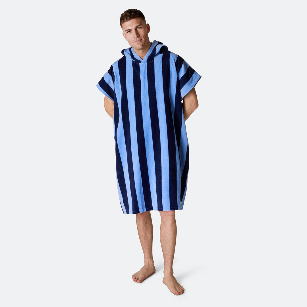 Striped Blue Towel Poncho