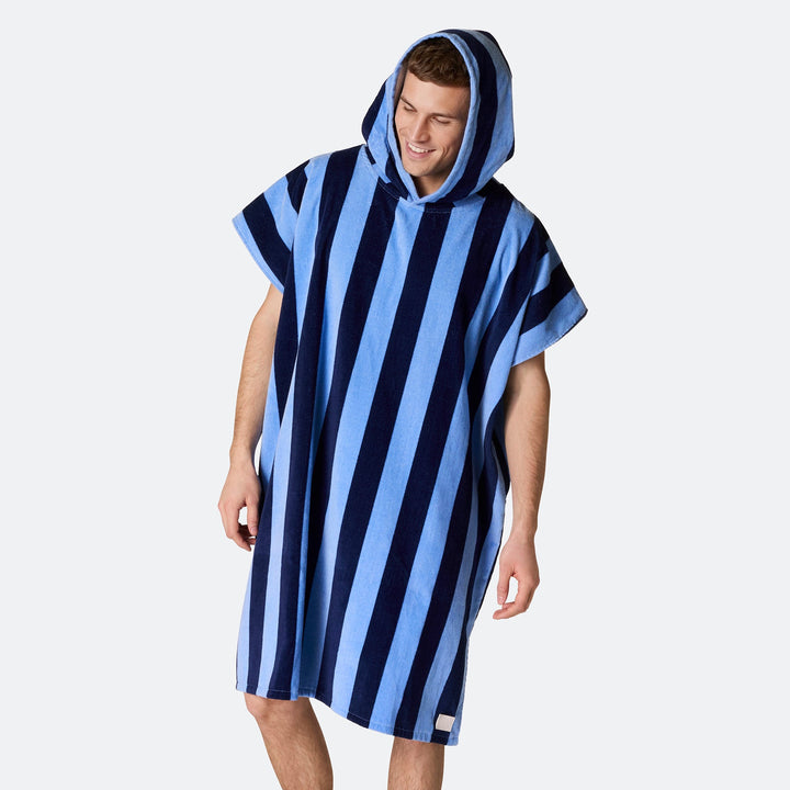 Striped Blue Towel Poncho