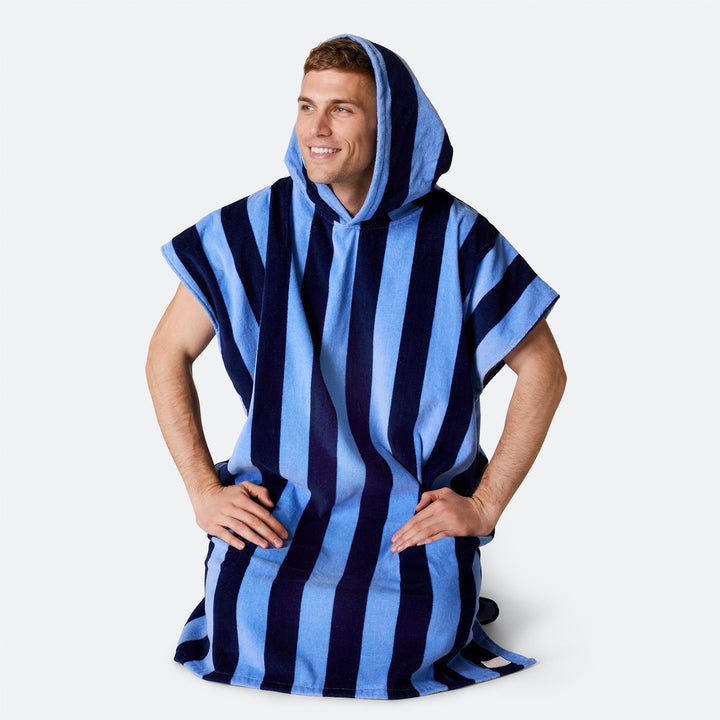 Striped Blue Towel Poncho