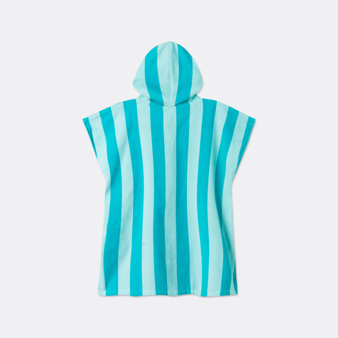 Kids' Coral Striped Towel Poncho