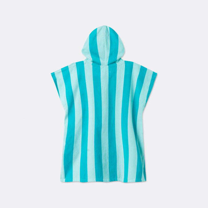 Kids' Coral Striped Towel Poncho