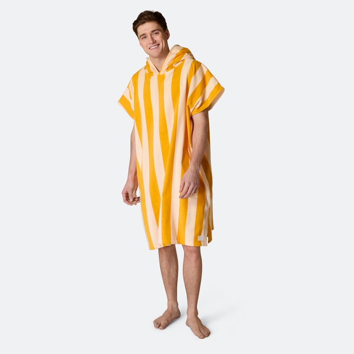 Striped Yellow Towel Poncho