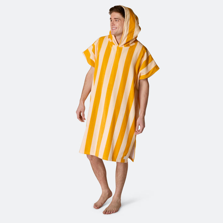 Striped Yellow Towel Poncho