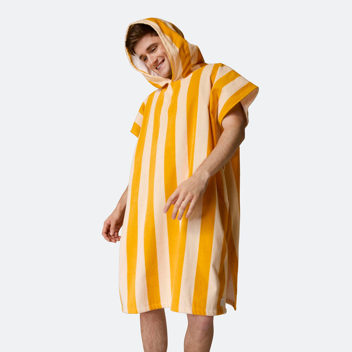 Striped Yellow Towel Poncho