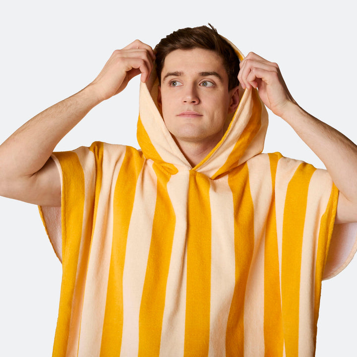 Striped Yellow Towel Poncho