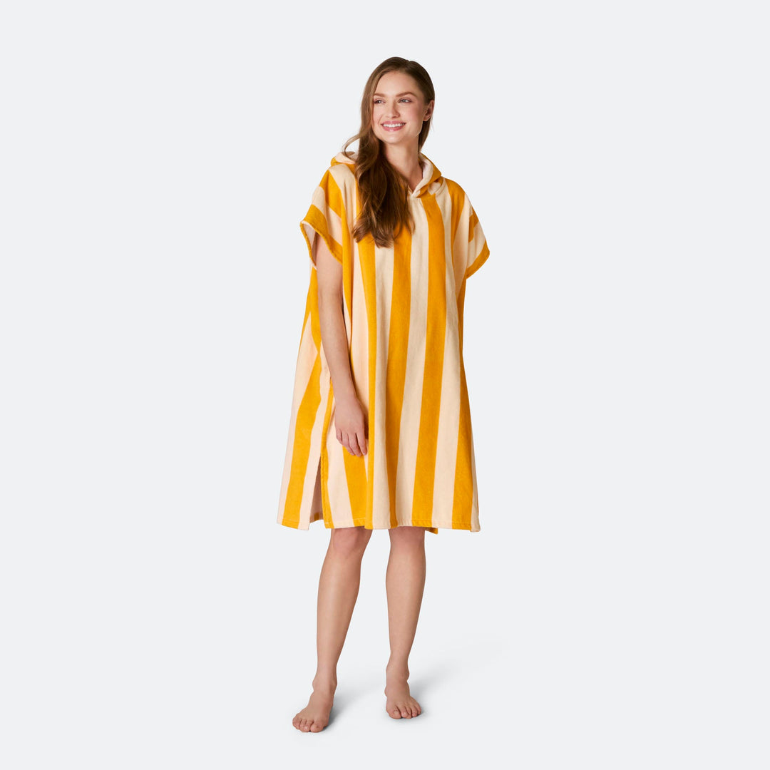 Striped Yellow Towel Poncho