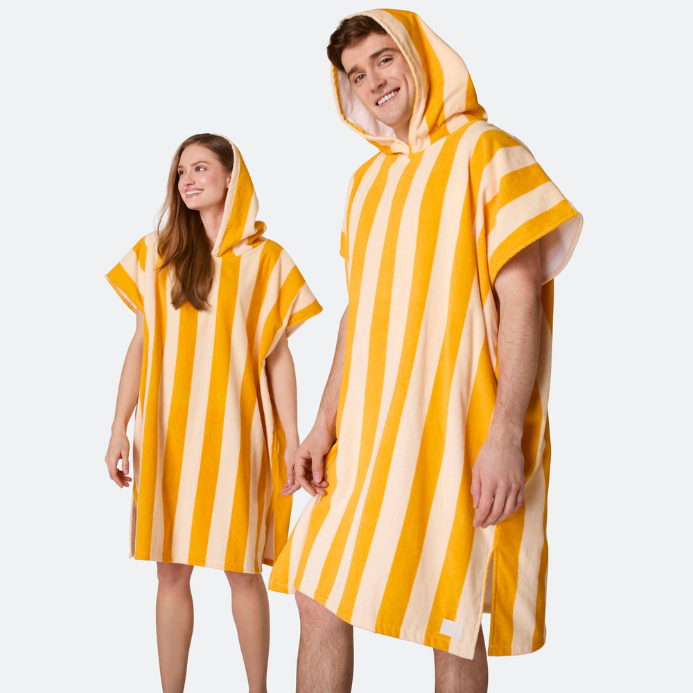 Striped Yellow Towel Poncho