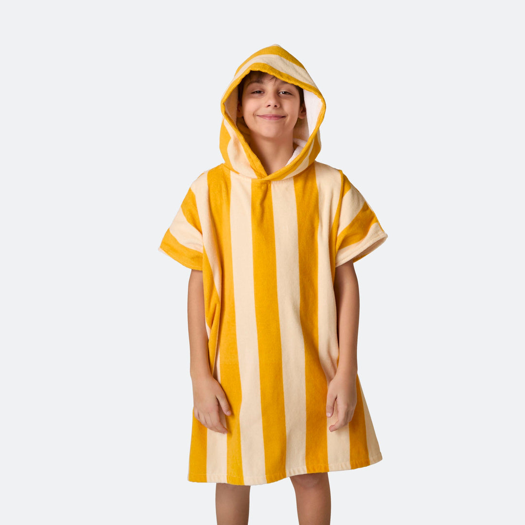 Kids' Striped Yellow Towel Poncho