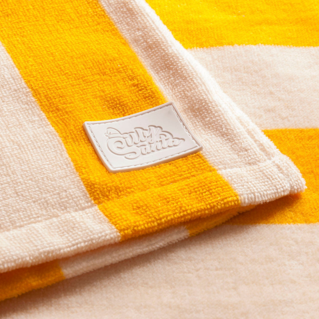 Kids' Striped Yellow Towel Poncho