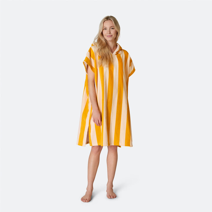 Striped Yellow Towel Poncho