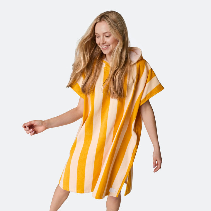 Striped Yellow Towel Poncho