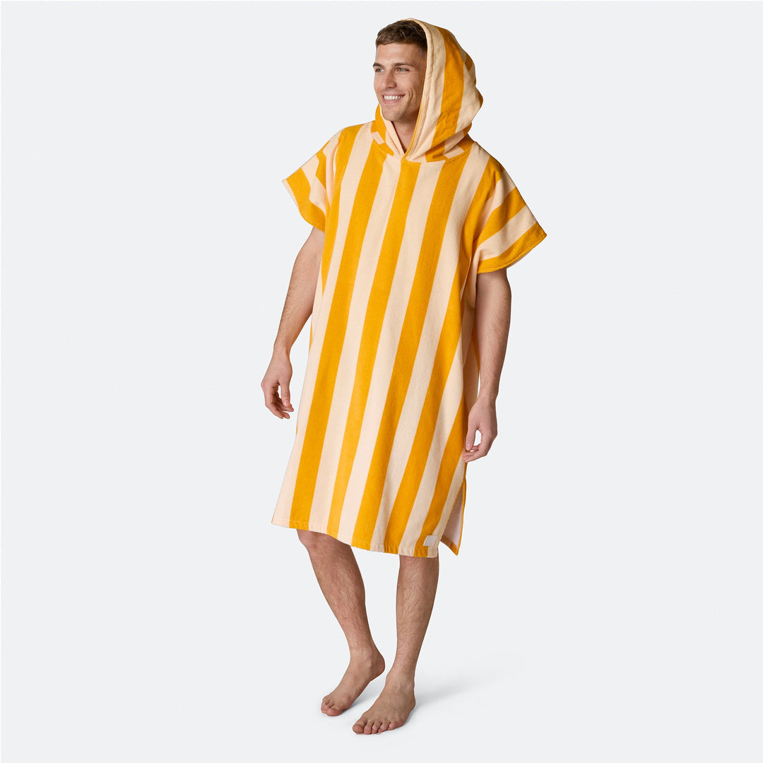 Striped Yellow Towel Poncho