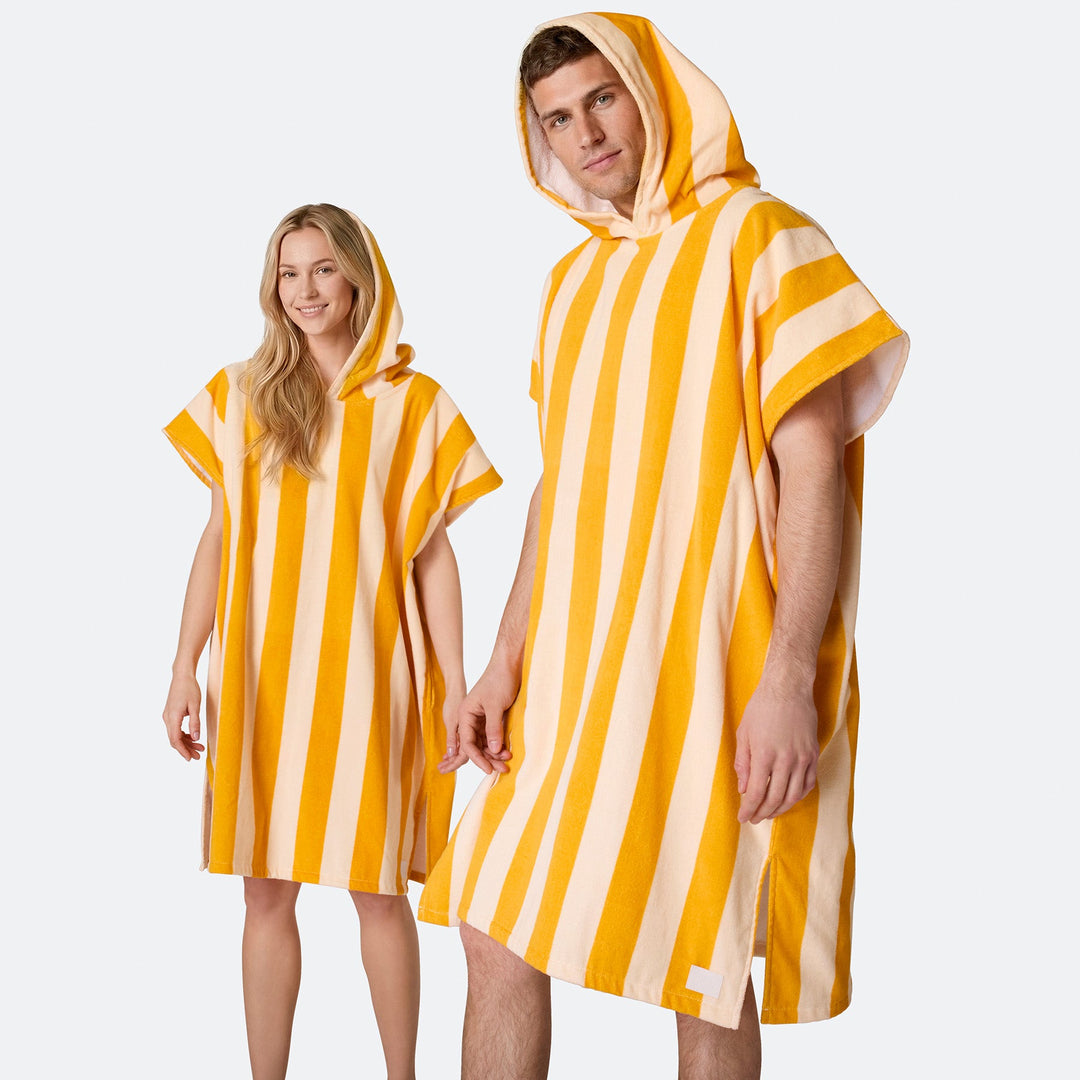 Striped Yellow Towel Poncho