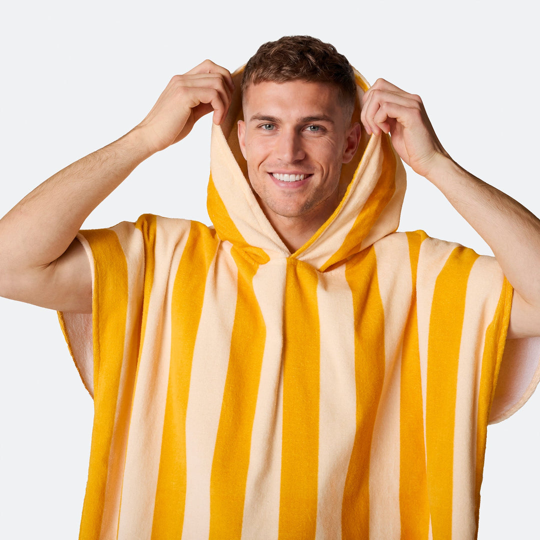 Striped Yellow Towel Poncho