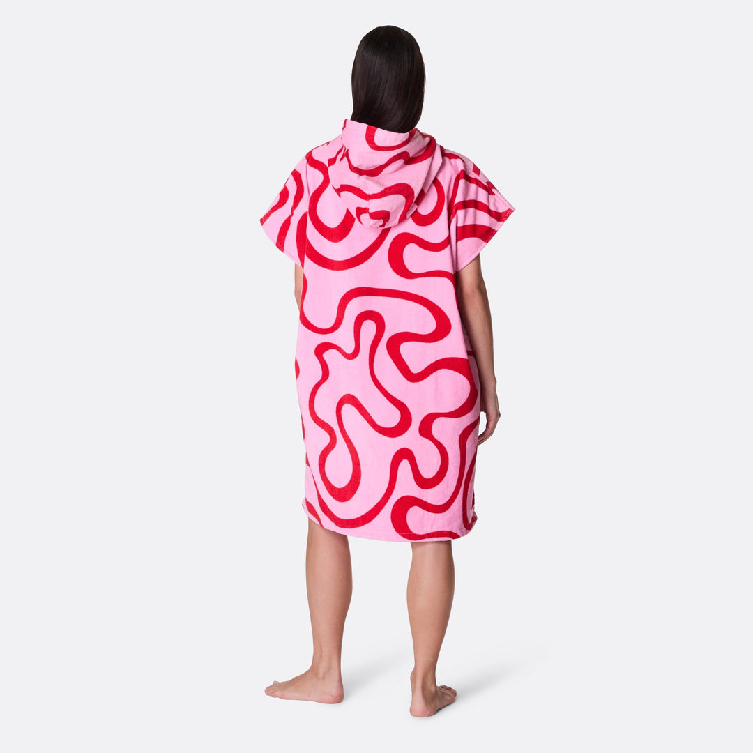 Pink Wavy Towel Poncho