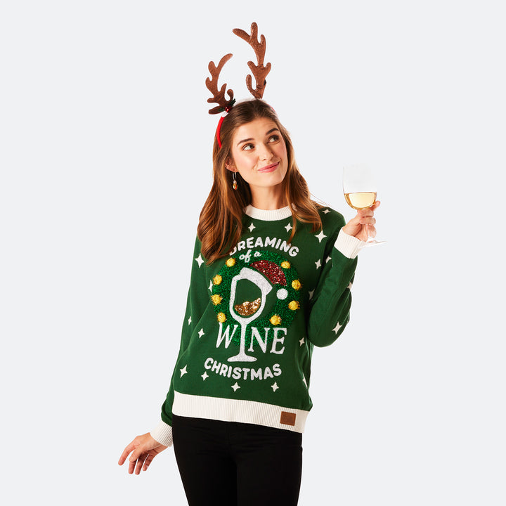 Women's Wine Christmas Sweater