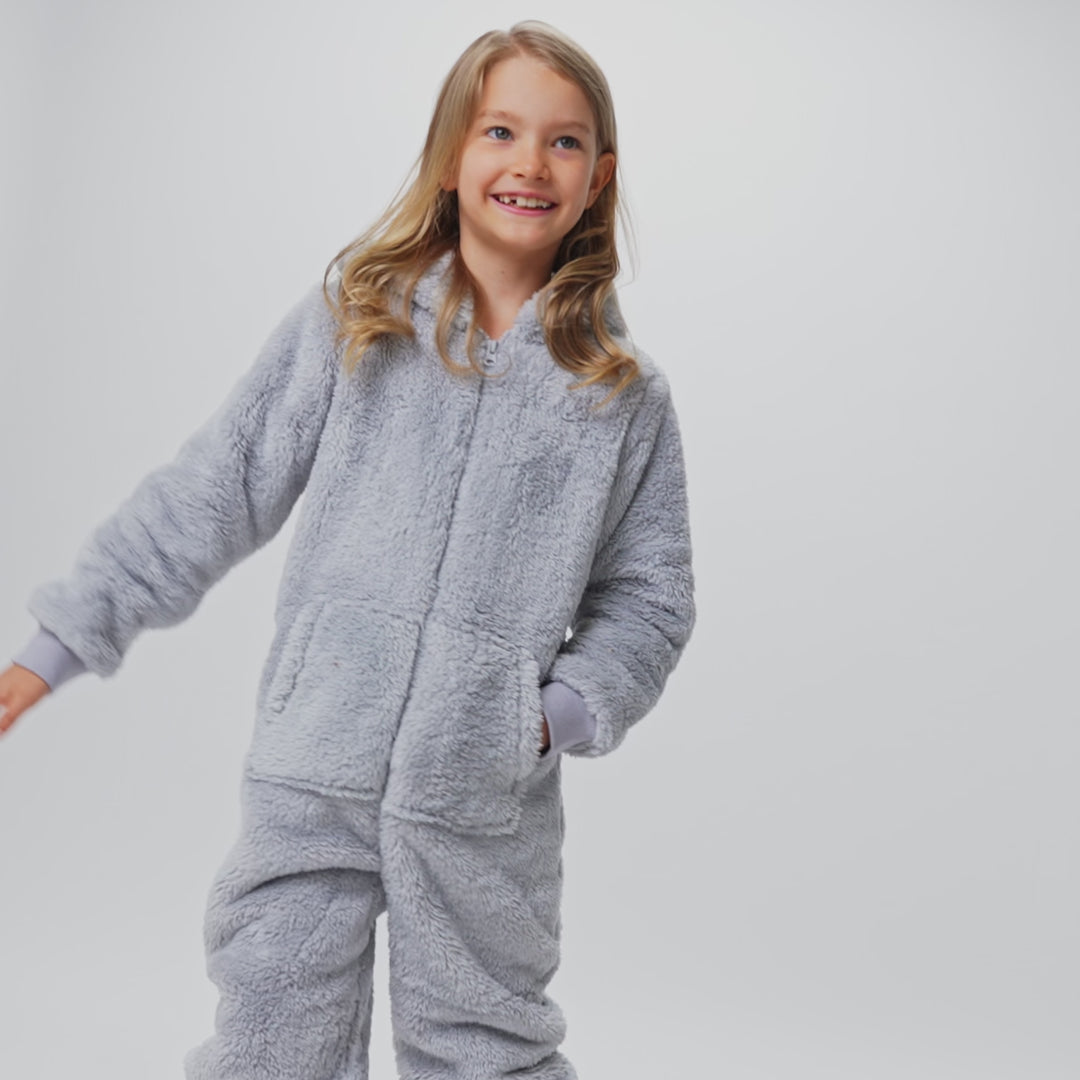 Kids' Grey Teddy Bear Onesie