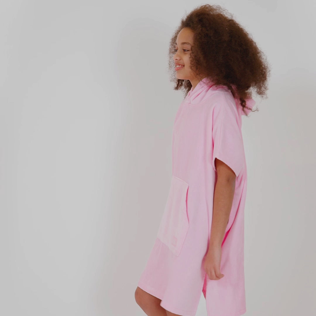 Kids' Bubblegum Pink Towel Poncho