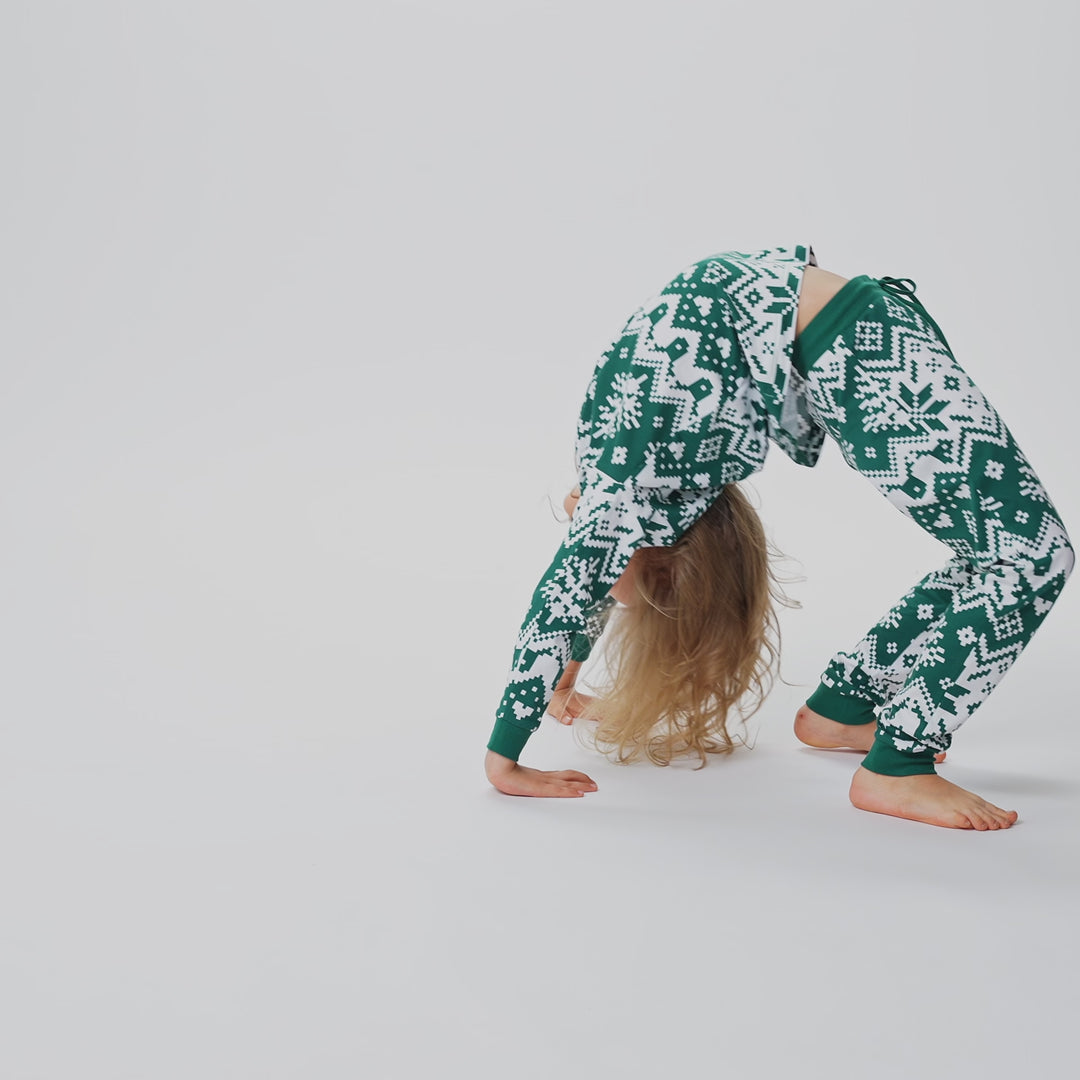Kids' Green Christmas Knit Christmas Pyjamas