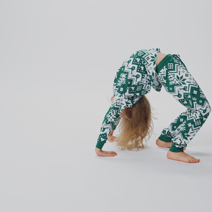 Kids' Green Christmas Knit Christmas Pyjamas