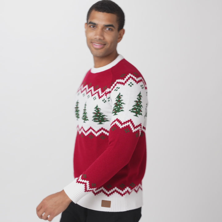 Men's Retro Christmas Tree Christmas Sweater