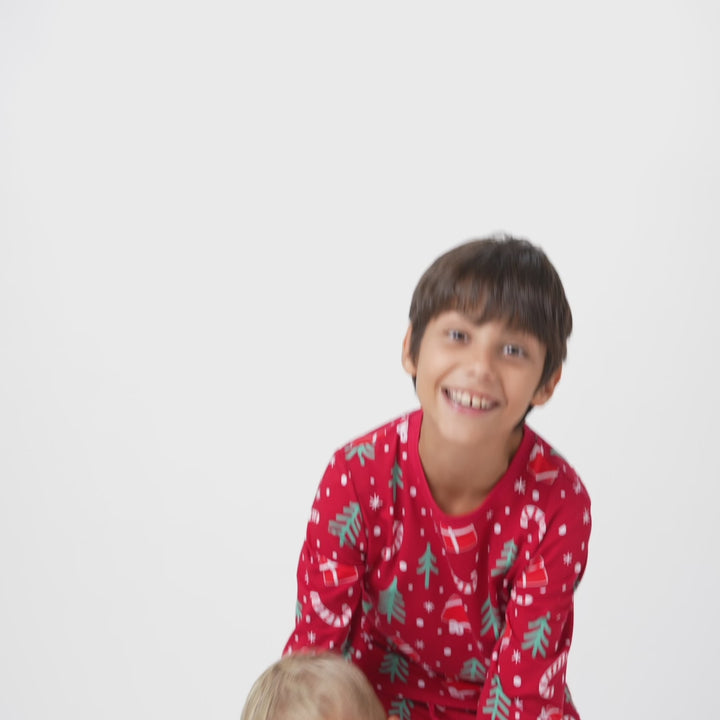 Kids' Red Christmas Pattern Christmas Pyjamas