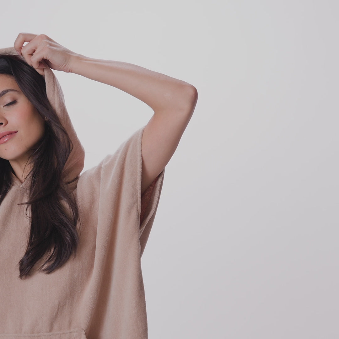 Beige Towel Poncho