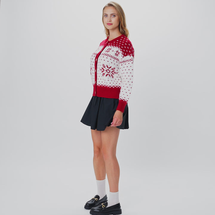 Women's Red Christmas Cardigan